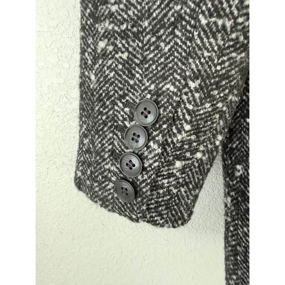 Amour Vert Tweed Herringbone Blazer Jacket Black Women's Sz Med - Picture 6 of 11